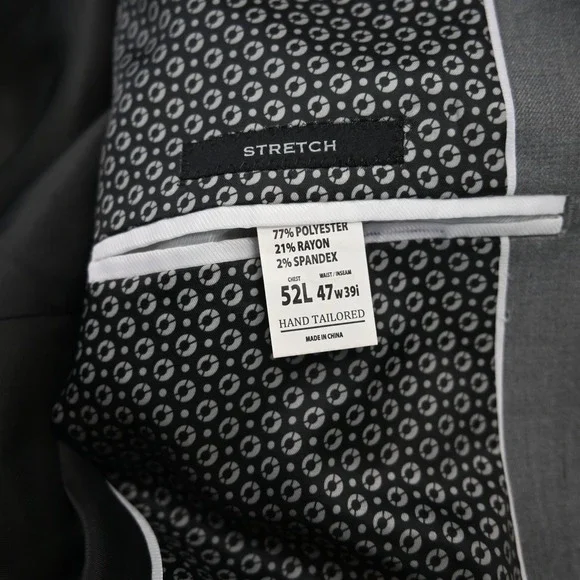 Joseph Abboud 52L Gray Mens Blazer Suit Jacket Sport Coat - Picture 5 of 12